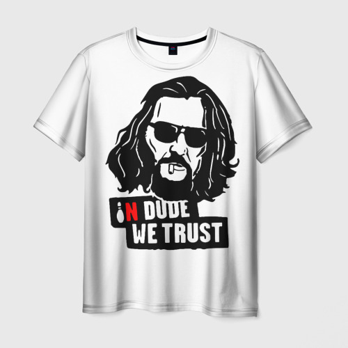 Мужская футболка с принтом In Dude we trust, вид спереди №1