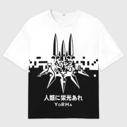 Женская футболка oversize 3D YoRHa, Nier: Automata