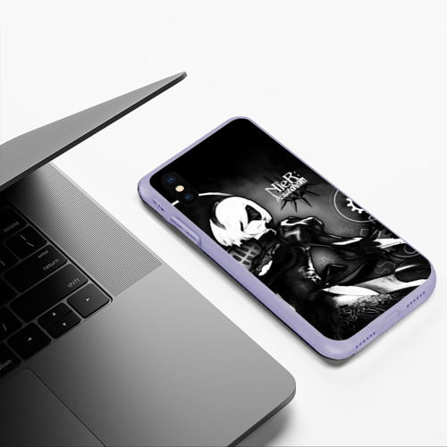 Чехол для iPhone XS Max матовый 2B Nier: Automata, цвет светло-сиреневый - фото 5