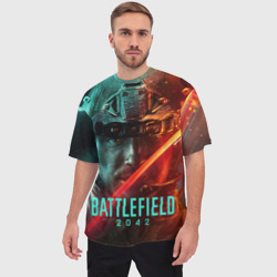Мужская футболка oversize 3D Battlefield 2042 Soldier face - фото 2