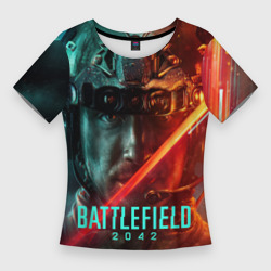 Женская футболка 3D Slim Battlefield 2042 Soldier face