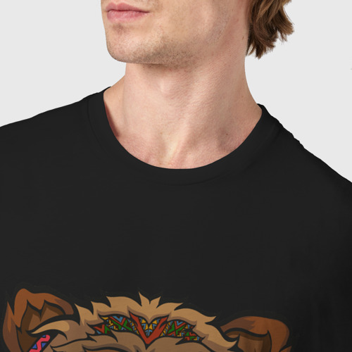 Мужская футболка хлопок Славянский медведь, цвет черный - фото 6