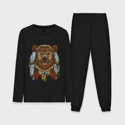 Мужская пижама с лонгсливом хлопок Славянский медведь