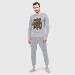 Мужская пижама с лонгсливом хлопок Славянский медведь - фото 2