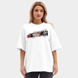 Женская футболка Oversize хлопок premium Макото - фото 2