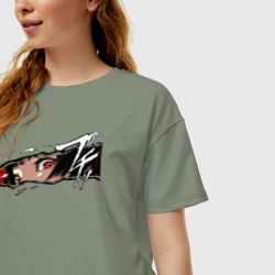 Женская футболка хлопок Oversize Макото - фото 2