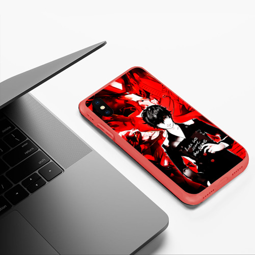 Чехол для iPhone XS Max матовый Давай начнём игру, цвет красный - фото 5