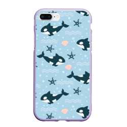 Чехол для iPhone 7Plus/8 Plus матовый Косатки киты
