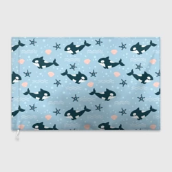 Флаг 3D Косатки киты