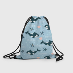 Рюкзак-мешок 3D Косатки киты
