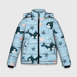 Зимняя куртка для мальчиков 3D Косатки киты