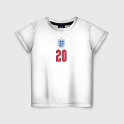 Футболка с принтом Фил Фоден форма Англия для ребенка, вид спереди №1. Цвет основы: белый