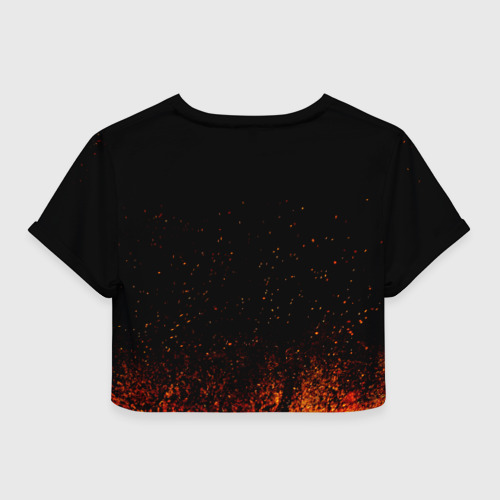 Женская футболка Crop-top 3D Волейбол!! Нишиноя в огне, цвет 3D печать - фото 2