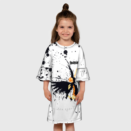 Детское платье 3D с принтом Шоё Хината с крыльями Haikyuu!!, вид сбоку #3