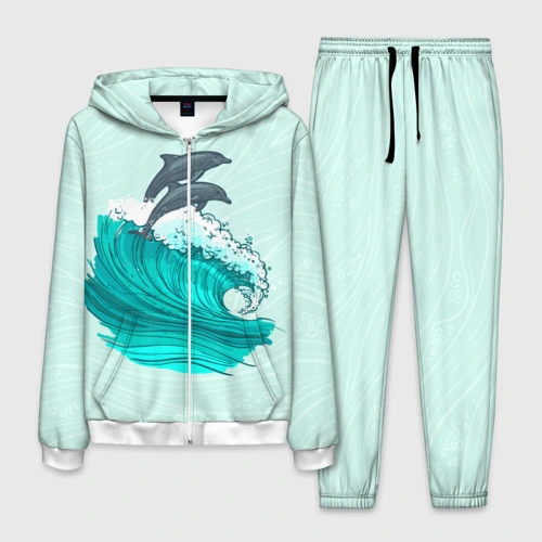 Мужской костюм 3D Два дельфина