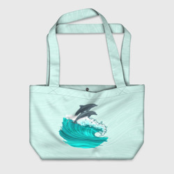 Пляжная сумка 3D Два дельфина