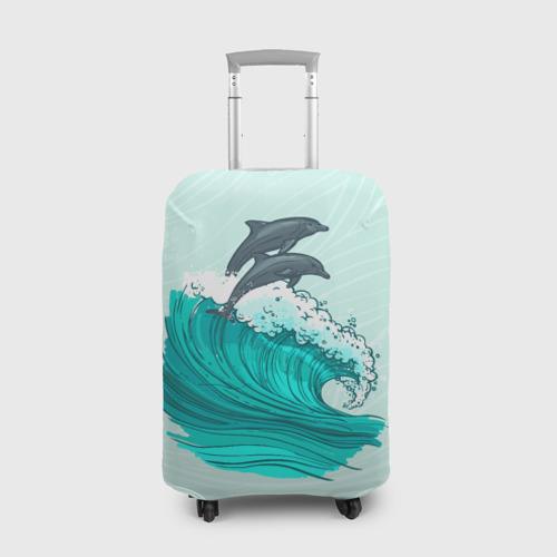 Чехол для чемодана 3D Два дельфина, цвет 3D печать