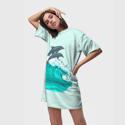 Платье-футболка 3D Два дельфина - фото 2