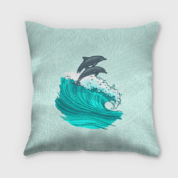 Подушка 3D Два дельфина