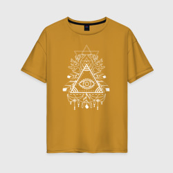Женская футболка хлопок Oversize Глаз в треугольнике