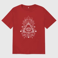 Женская футболка хлопок Oversize Глаз в треугольнике