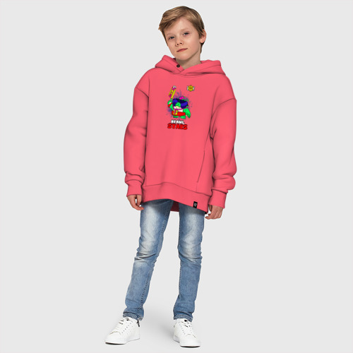 Детское худи Oversize хлопок Buzz Brawl Stars, цвет коралловый - фото 11