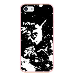 Чехол для iPhone 5/5S матовый Fly High Haikyu!! черно - белый