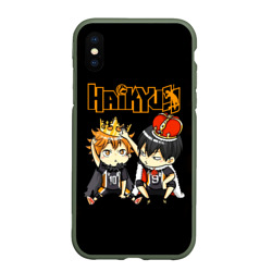 Чехол для iPhone XS Max матовый Тобио Кагеяма и Шоё Хината Haikyu!!