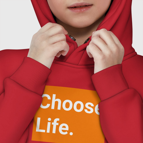 Детское худи Oversize хлопок Choose Life, цвет красный - фото 7