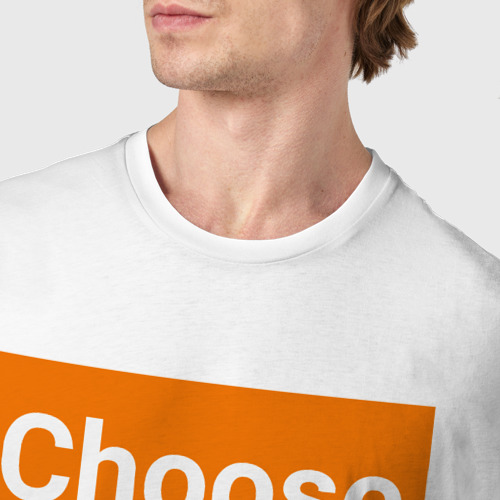 Мужская футболка хлопок Choose Life, цвет белый - фото 6