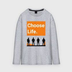 Мужской лонгслив oversize хлопок Choose Life