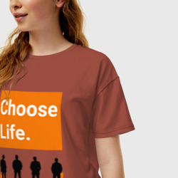 Женская футболка хлопок Oversize Choose Life - фото 2