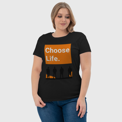 Женская футболка хлопок Choose Life, цвет черный - фото 6