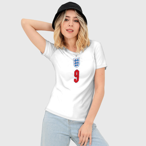 Женская футболка 3D Slim Кейн форма Англия 2021-2022, цвет 3D печать - фото 3