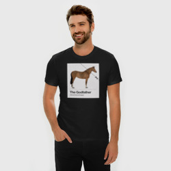 Мужская футболка хлопок Slim Голова лошади "Крестный отец" - фото 2