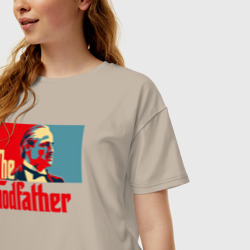 Женская футболка хлопок Oversize Godfather logo - фото 2