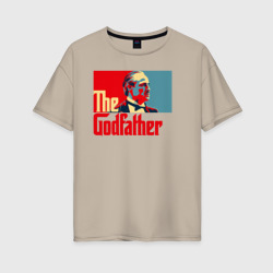 Женская футболка хлопок Oversize Godfather logo