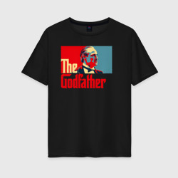 Женская футболка хлопок Oversize Godfather logo