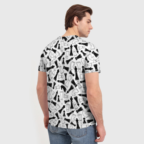 Мужская футболка 3D с принтом Шахматы, вид сзади #2