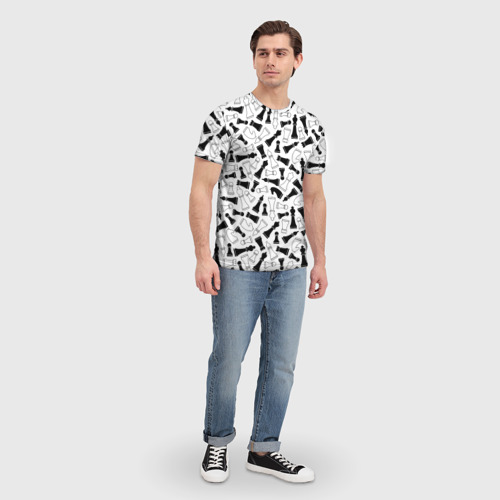 Мужская футболка 3D с принтом Шахматы, вид сбоку #3