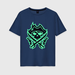 Женская футболка хлопок Oversize Море пиратов