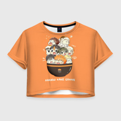 Женская футболка Crop-top 3D Karasu kake gohan Haikyuu!!