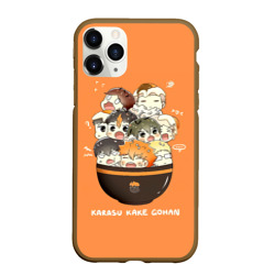 Чехол для iPhone 11 Pro Max матовый Karasu kake gohan Haikyuu!!