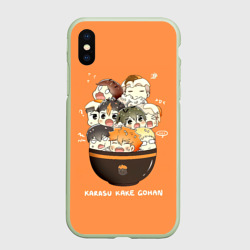 Чехол для iPhone XS Max матовый Karasu kake gohan Haikyuu!!
