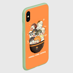Чехол для iPhone XS Max матовый Karasu kake gohan Haikyuu!! - фото 2