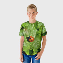 Детская футболка 3D Божья коровка на листке - фото 2