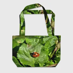 Пляжная сумка 3D Божья коровка на листке