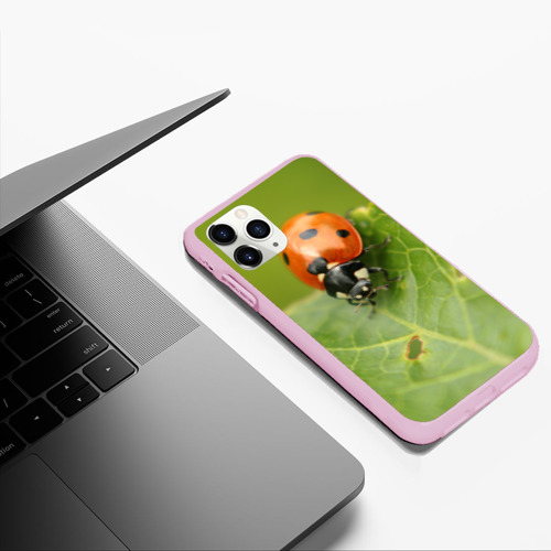 Чехол для iPhone 11 Pro Max матовый Божья коровка, цвет розовый - фото 5