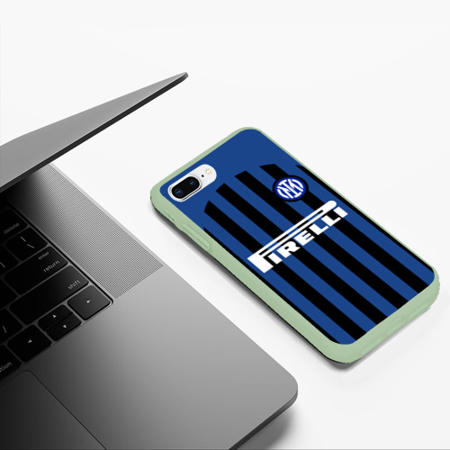 Чехол для iPhone 7Plus/8 Plus матовый Inter Milan, цвет салатовый - фото 5