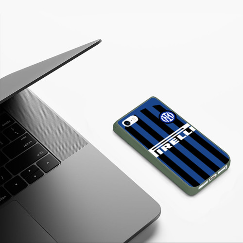 Чехол для iPhone 5/5S матовый Inter Milan, цвет темно-зеленый - фото 5